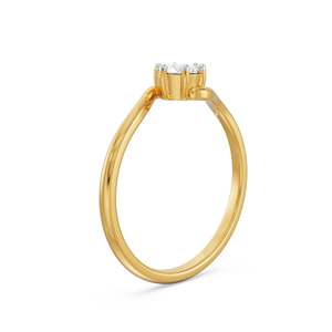 Bague solitaire ronde en moissanite, argent 925, design de bande ouverte incurvée, plaqué or, bijoux classiques pour femme, fiançailles, demande en mariage, mariage - Product Image 4