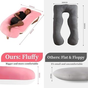 Oreiller de grossesse pleine longueur avec housse extérieure rafraîchissante amovible et lavable, respirant, pour soutien du dos et de la taille pendant la maternité - Product Image 3