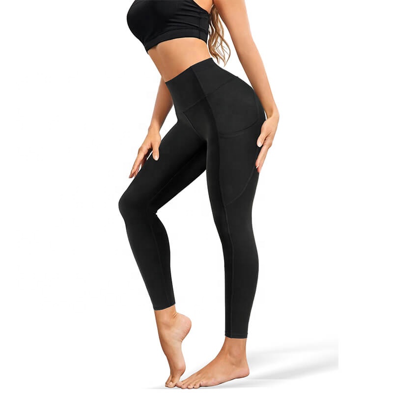 GAF Women Mid Elastic Waist Slim Compression Leggings Knee Length Plus Size Gym Fashion Stretch Soft
