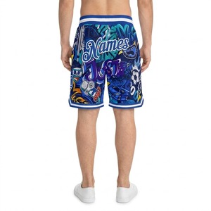 Shorts de basket-ball pour hommes de haute qualité, sur mesure, sublimés, à longueur courte, respirants, en polyester, unisexes - Product Image 2