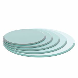 Piano Tavolo Rotondo in Vetro Temperato Trasparente da 24 Pollici, Spessore 1/2 Pollice, Bordo Smussato Lucidato per Tavoli da Pranzo (Vecchio SKU W126560356) - Product Image 1