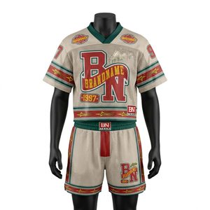 ชุดกีฬาตาข่ายผู้หญิง 160 GSM ผ้าโพลีเอสเตอร์ระบายอากาศ สีครีม เขียว แดง ดีไซน์ลายแผง  รับสกรีนโลโก้ ชุดกางเกงขาสั้น ชุดเซ็ตผู้หญิง - Product Image 1