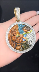 Colgantes de diamantes con letras estilo hip hop VVS hechos a medida, colgantes personalizados de lujo en plata 925 chapada en oro de 14K para unisex. - Product Image 2