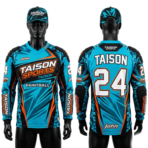 Premium 220 GSM Polyester <b>Paint</b> Ball Jersey Grey Black Blue Padded Panels Sublimation Print Custom - Product Image 2