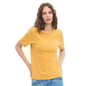 Camiseta Lisa para Mujer, Manga Corta, Básica, Informal, con Estampado Sencillo, 80/20 Algodón Poliéster, en Oferta - Product Image 1
