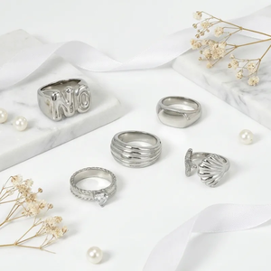 Modern Geometric Stainless Steel <b>Ring</b> for Women Waterproof Tarnish Free 304 Stainless Steel Jewelry Fashion <b>Rings</b> Wholesale - Product Image 1