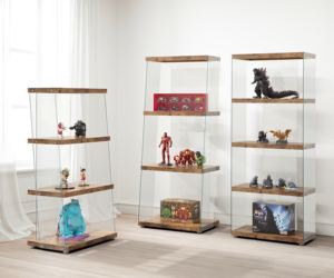 Vitrine de collection exquise à quatre compartiments en verre trempé, mobilier moderne pour la maison, pour salons, hôtels et villas - Product Image 2