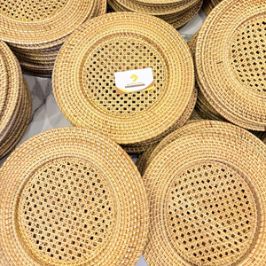 Nuevo Diseño, Plato Decorativo Rústico de Ratán de 33 Pulgadas, Artesanía Vietnamita, Decoración DIY, para Hotel, Hogar, Cocina, Mejor Precio al por Mayor - Product Image 1