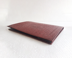 Genuine Leather Portfolio Organizer Tree of Life Embossed Padfolio Document <b>Folder</b> Business Conference <b>Binder</b> with Pockets - Product Image 2