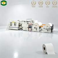 Ligne de fabrication automatique de papier toilette haute vitesse, certifiée CE, impression bicolore et gaufrage à la colle