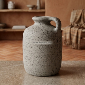 Vase <span class=keywords><strong>Pichet</strong></span> Rustique en <span class=keywords><strong>Terre</strong></span> Cuite Gris Foncé Soso, Pot en Céramique Artisanale, Récipient Décoratif en Grès, Vente en Gros - Product Image 4
