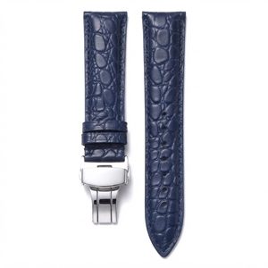 Bracelet de montre en cuir véritable de luxe Hiend Industries, fermoir papillon réglable 16-24 mm, bracelet de remplacement pour montres intelligentes HI-1164 - Product Image 1