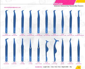 Pinzas para Extensión de Pestañas Antideslizantes con Punta de Fibra de Acero Inoxidable, Diseño de Pico de Pájaro, Color Azul Plasma - Product Image 6