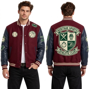 Custom Cream Letterman Varsity <b>Jacket</b> for <b>Men</b> with Multicolor Crest Patches and <b>Red</b> Black Contrast Details - Product Image 2
