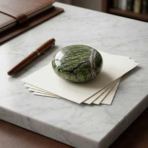 HAYAT GROUP Green Marble Durable Traditional Design <b>Paperweight</b> & Desk Holder for Home Office and Hotels - Product Image 1