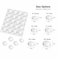 Coussinets de protection transparents en PVC demi-rond pour porte vitrée, autocollants, absorbant les chocs, 10x3mm