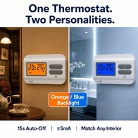 Termostat Boiler Gas Digital Pabrik 6A 230V SWING 0 2 2 1C Akurasi Tinggi Perlindungan Frost 118x80mm untuk Boiler Rumah