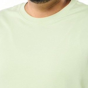 Camiseta Casual de Manga Corta para Hombre, Cuello Redondo, Color Verde Claro, Talla Grande, Tejido de Punto, Algodón - Product Image 4