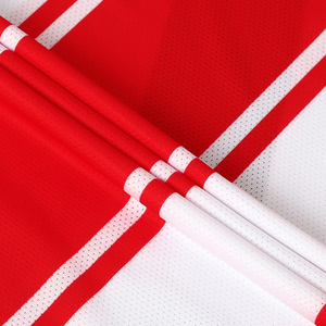 Conjunto de Camiseta de Fútbol a Rayas Rojas y Blancas para Hombre, Uniforme Deportivo Transpirable de Poliéster de Manga Corta, Ajuste Atlético para Todas las Temporadas - Product Image 5