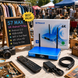 Transformez les marchés du week-end en opportunités commerciales avec la box TV Android S7 MAX, best-seller aux États-Unis, faible MOQ et fort potentiel de revente. - Product Image 1