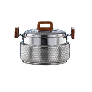 Casserole multifonction classique en acier inoxydable avec poignées et couvercle 40CM, compatible lave-vaisselle, gaz et induction - Product Image 2