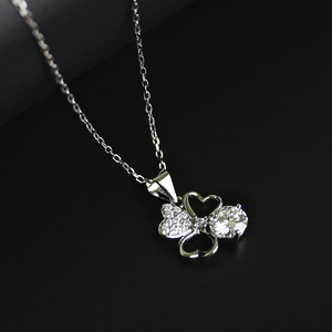 Collier trèfle à quatre feuilles porte-bonheur en argent sterling 925 avec diamant Moissanite certifié, bijoux Destiny, vente chaude - Product Image 5