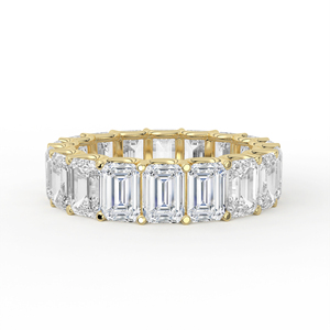 Bague élégante à deux rangs de diamants taille émeraude, ouverte, en or blanc, minimaliste, géométrique, style statement - Product Image 1