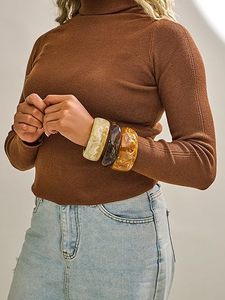 Pulseras de Resina Acrílica para Mujer, Brazalete Ancho Irregular Geométrico, Brazalete Punk Grueso de Resina Acrílica - Product Image 2