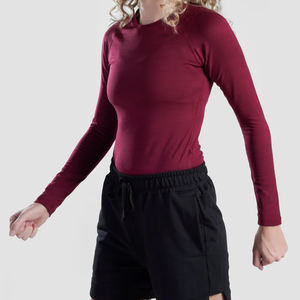 Camisetas de Compresión de Manga Corta para Mujer, Tallas Grandes, con Botones, Lisas, para Gimnasio, Correr, Entrenamiento, Fitness, Yoga - Product Image 2