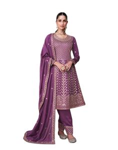 Último diseñador de estilo pakistaní Faux Georgette seda bordado secuencia trabajo Salwar traje de Fab Zone para ocasiones de fiesta - Product Image 1