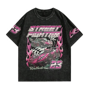 Camiseta Extra Grande para Hombre, Manga Corta, Cuello Redondo, Algodón, Estampado de Street Fighter, Diseño de Auto, Estilo Urbano - Product Image 2