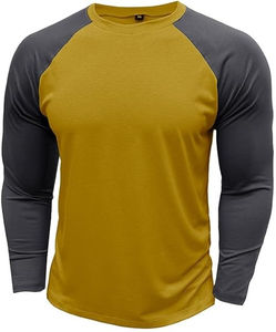 Camisetas Deportivas Raglán para Hombre con Impresión Personalizada, de Secado Rápido, Transpirables, de Manga Larga, para Gimnasio, Diseño Liso con Patrón Sólido - Product Image 3