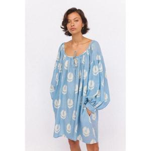 Vestido Mini Ria de Algodón 100% Hecho a Mano de Forma Ética - Ecológico y Transpirable, Cómodo, Suave y de Corte Holgado - Product Image 5