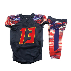 Ensemble de maillot et pantalon de football américain personnalisé par sublimation, violet et noir, numéro 23, pour homme adulte, respirant, en polyester - Product Image 4