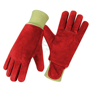 Gants de sécurité industriels jaunes en cuir de vachette pleine fleur, durables, antidérapants, anti-coupure, avec protection de poignet en aramide, résistants aux étincelles, à la chaleur et au feu - Product Image 4