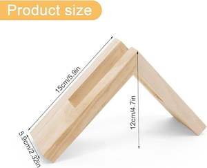 Porte-serviettes en bois en forme de V, taille 15 cm, design compact pour la table à manger, la cuisine, le comptoir, la décoration d'hôtel - Product Image 3