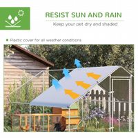 Nouvelle Grande Cage de Poulailler en Acier Inoxydable 10 x 13 x 6,5 pieds avec Porte Verrouillable et Couverture, Facile à Utiliser, pour Extérieur/Jardin, Argent