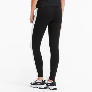 Leggings de yoga taille haute longueur intégrale noirs avec bande latérale blanche, en Spandex et Polyester sans couture, extensibles dans les quatre sens - Product Image 6