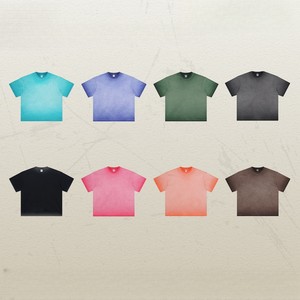 ชุดเสื้อยืดและกางเกงขาสั้นโอเวอร์ไซส์ผ้าฝ้าย 100% สำหรับผู้หญิงและผู้ชาย ใส่สบาย ระบายอากาศได้ดี สไตล์วินเทจลำลอง ชุด 2 ชิ้น - Product Image 4