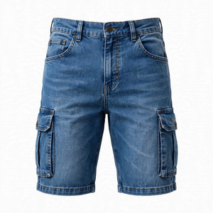 Nouvel Arrivage – Short Bermuda en Jean Délavé pour Homme, Taille Mi-Haute, Fermeture Boutonnée, Style Décontracté avec Poches, Tissu 100% Coton Tissé du Bangladesh - Product Image 4
