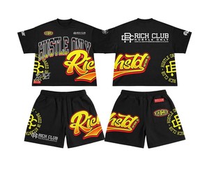 Custom Private Logo Summer <b>Mesh</b> Net Vneck Oversized Tshirt Shorts <b>Sets</b> Breathable <b>Two</b>-<b>Piece</b> <b>Set</b> High Quality T-shirt Shorts <b>Set</b> - Product Image 6