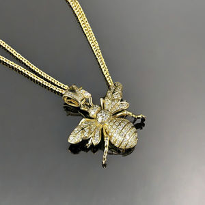 Excellente qualité accrocheur bijoux de mode hommes fantaisie insecte VVS 10K or laboratoire cultivé diamant pendentif - Product Image 5