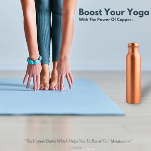 Premium 100% Pure Copper Modern Kitchen Water <b>Bottle</b> Plain Seamless Sports <b>Flask</b> Leak-Proof Ayurvedic Health Benefits Drinkware - Product Image 4