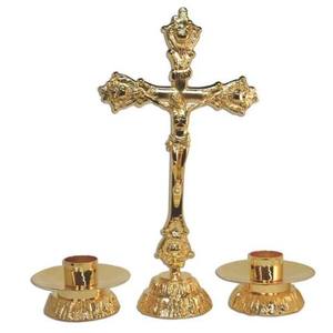 Metal Made Bishop's Blessing Crucifix Antique Design Gold Color Brass Church Altar Cross Crucifix Church Supplies - Product Image 4