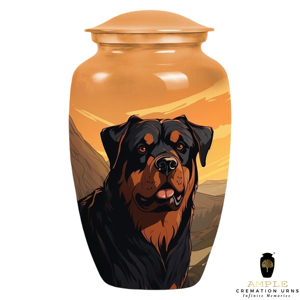Urna Funeraria para Cenizas de Perro Rottweiler – Urna Conmemorativa de Aluminio para Mascotas - Product Image 1
