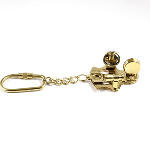 Brass Carabiner Keychain Golden 4 Inch Sextant Design Nautical Vintage Collectible Gift - Product Image 1