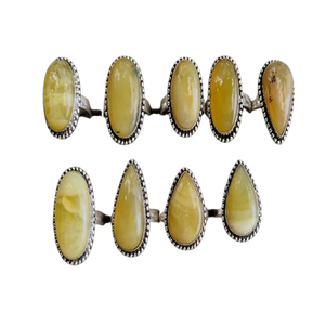 Vente en gros de magnifiques bagues en calcédoine naturelle de qualité supérieure, plaquées argent, polies avec soin et de haute qualité - Product Image 4