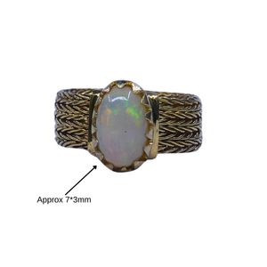 Wedding Wear 925 Sterling Silver <b>Gold</b> Plated Jewelry <b>Opal</b> Gemstone Women Wear Classic <b>Ring</b> - Product Image 5