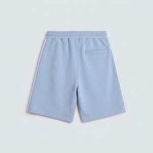 <b>Men's</b> Light Blue Cotton Bermuda <b>Shorts</b> With <b>White</b> Side Stripes Drawstring Waist Casual Wear Relevo Logo - Product Image 2
