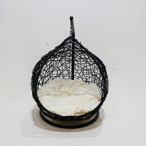 New Design Modern Round Plastic Pet Nest Bed with White <b>Cushion</b> for Indoor Cats <b>Small</b> Size Breathable Design - Product Image 1